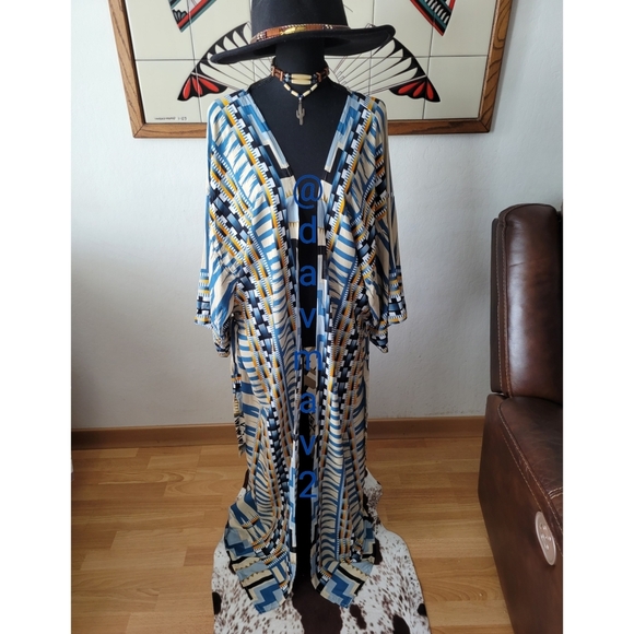 SOUTHWESTERN Turquoise Kimono - Picture 5 of 10